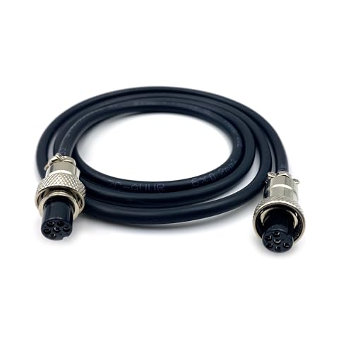 3.28 ft GX12 6 Pin Double Female Cable, GX12 6Pins Double Female Head Aviation Cordset Electrical Connector Panel Mount Circular Metal Adapter Cordset for Ships 5A 125V 24AWG (1meter) - size: GX12 6Pin
