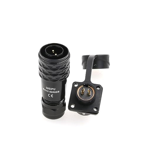 SA12 2Pin Weipu Connector Aviation Push-Pull Solder Cable Connector Plug Panel Mount Socket Female Rear-nut Mount for LED Light Equipment Electrical - size: 2Pin 13A