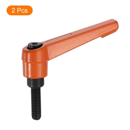 uxcell Clamping Lever Handles for Lathe, M6x20mm Male Thread Orange 2Pcs - size: M6x20mm