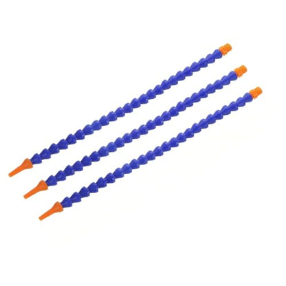 Heyiarbeit 3Pcs G1/4" Thread Flexible Water Oil Coolant Pipe Hose, 300mm Adjustable Round Nozzle Cooling Pipe Hose with Valve for Lathe CNC Water Cooling System