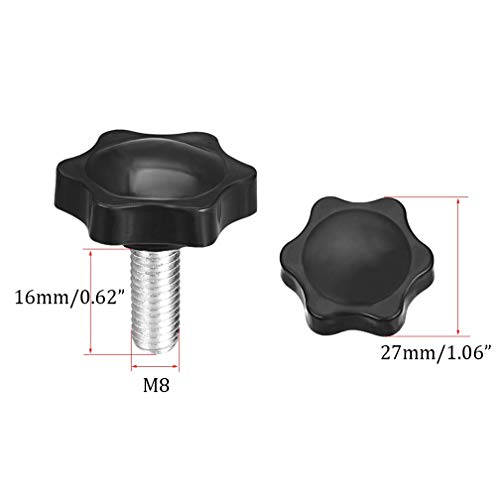NACX M8 x 16mm Clamping Knob, Thumb Screw & Star Knob Hand Tightening Screw, 20Pcs - size: M8 x 16mm