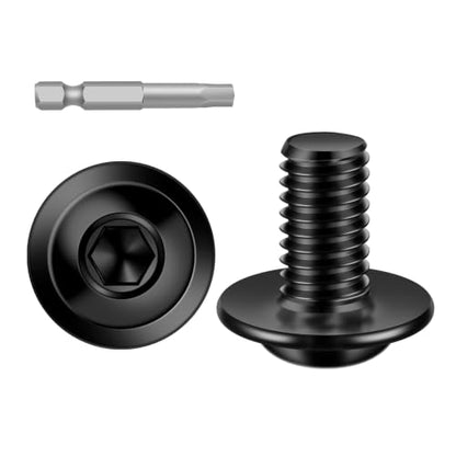 Mellewell M6-1.0 x 6mm Flanged Button Head Socket Cap Screw Bolts, Allen Socket Drive, Stainless Steel 304, Black Finish, Quantity 25 - color: Black, size: M6-1.0 x 6mm