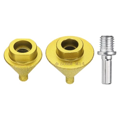HARFINGTON Diamond Beveling Chamfer Bits Set 0-1.5" 0-2" Dia M14 Thread with Adapter, Countersink Drill Bit to Enlarge Holes for Porcelain Tile, Marble, Ceramic, Glass, Stones