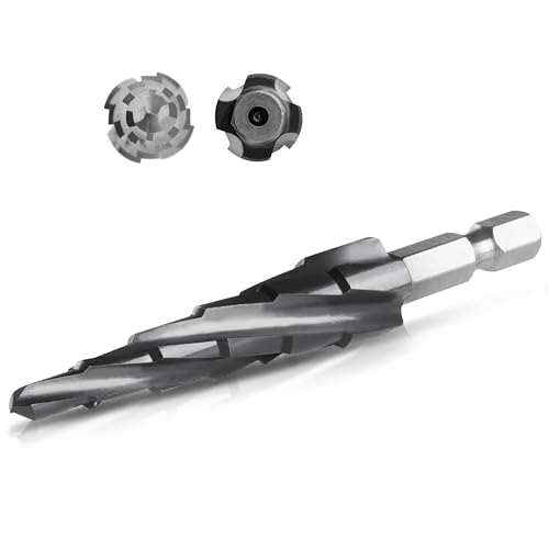 Cobalt M35 4 Spiral Flutes Step Drill Bit for Metal 3/16" to 1/2" - size: M35 3/16-1/2
