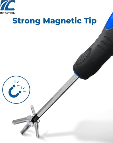 ROTATION 12pc Magnetic Screwdriver Set, with Go-Thru Steel Blades - color: Black