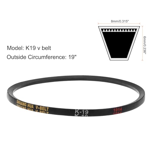 uxcell 2pcs K19 Rubber V Belt K Section V-Belt 19" Lo x 0.315" W x 0.236" T - size: K19
