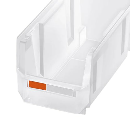 Transparent Plastic Stackable Organizer Bins 27.7 x 14 x 13 cm, 8 Pack
