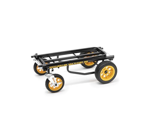 Rock-N-Roller R12RT (All Terrain) 8-in-1 Folding Multi-Cart/Hand Truck/Dolly/Platform Cart/34" to 52" Telescoping Frame/500 lbs. Load Capacity, Black - style: R12RT