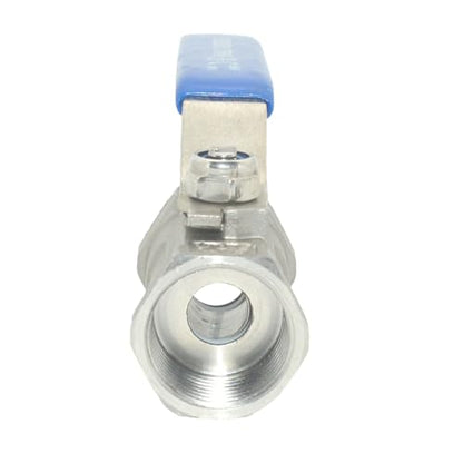VARMHUS 3/4" Stainless Steel 304 Ball Valve 1Pc Type NPT Female Threaded with Heavy Duty Blue Vinyl Insulation Handle,CF8M Ristricted Flow,1000 WOG (3/4") - size: 1 Piece 3/4 inch