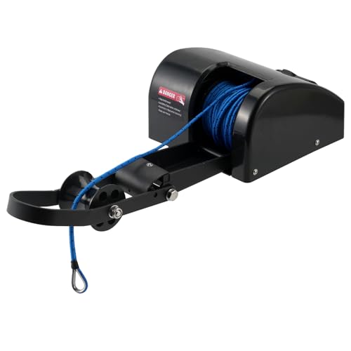 35 lbs Electric Anchor Winch, 12V Boat Anchor Winch-Marine Saltwater Anchor Windlass Kit with Remote Control & 100-feet of Pre-Wound Anchor Rope for Speedboats, Wench-Anchors - Complete Set Black