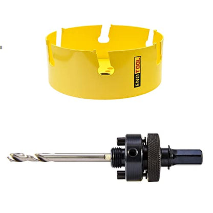 MaxTool 5-3/4" TCT Hole Saw Set 146mm Carbide Tip Holesaw 2.25" Deep 7/16" Hex Shank w Pilot Drill 4-Piece for Tough Abrasive Material; CT00Y57R548EA