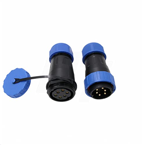 TY28 6 Pin 25A Aviation Waterproof Screw Crimp Connector Male Female Bulkhead Plug Receptacle Quick-Disconnect for Electrical Power Device - color: In-line Mount, size: 6 Pin 25A