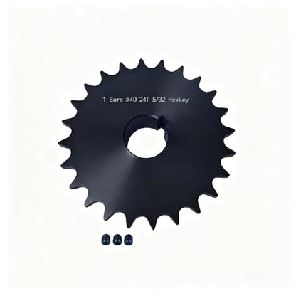 #40 Sprocket 24T 1" Bore Hardened Black Oxide - size: 24 teeth, style: 1" in bore