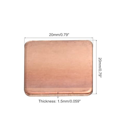 MECCANIXITY Heatsink Copper Pad Shim 20mm x 20mm x 1.5mm Thermal Conductive Heat Sink for Electronic Chip Cooling Pack of 6 - size: 20mm x 20mm x 1.5mm