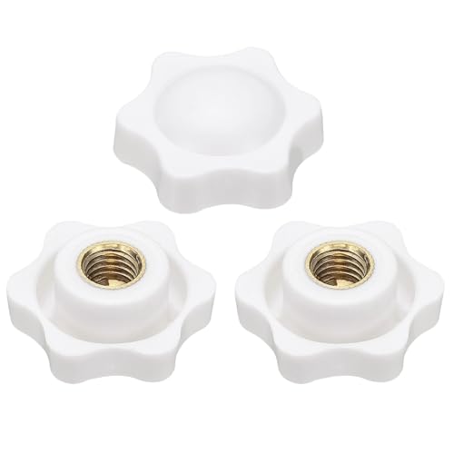 HARFINGTON Star Knob M10 Female Thread 38mm Head Brass Insert White 3pcs - color: White, size: M10 x 38mm
