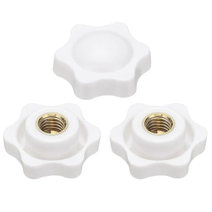 HARFINGTON Star Knob M10 Female Thread 38mm Head Brass Insert White 3pcs - color: White, size: M10 x 38mm