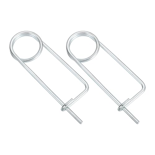MECCANIXITY 2pcs Steel Brooch Cotter Pins, 0.2x6.3 Inch (5x160mm) Brooch Shape Cotter Safety Spring Pin, Quick Locking Fastener for Garden, Farm, Lawn, Rectangle - size: M5x160mm