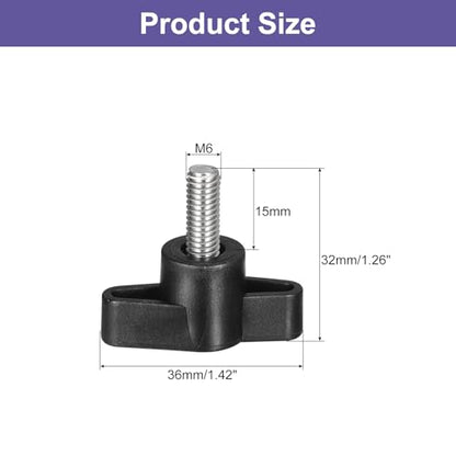 uxcell 5Pcs Clamping Screw Knob, M6 x 15mm Metric 304 Stainless Steel T Shaped Thumb Screws Handle for Quick Remove Hand Tightening Knob Replacement - size: M6 x 15mm