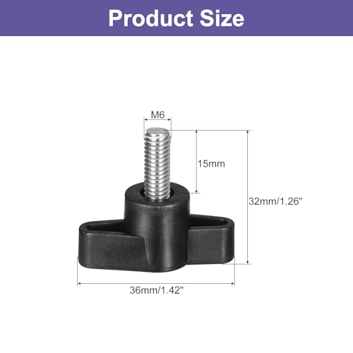 uxcell 5Pcs Clamping Screw Knob, M6 x 15mm Metric 304 Stainless Steel T Shaped Thumb Screws Handle for Quick Remove Hand Tightening Knob Replacement - size: M6 x 15mm