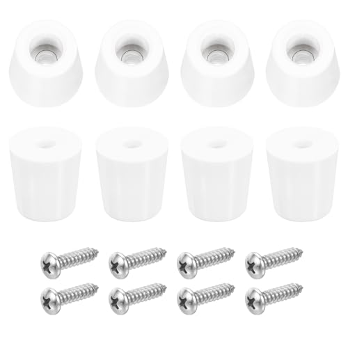 uxcell 8Pcs Rubber Bumper Feet, 0.79" H x0.79 W Round Pads with Stainless Steel Washer and Screws for Furniture, Appliances, Electronics - size: 0.79" H x0.79" W