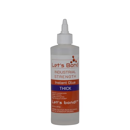 Let's Bond 8 oz Thick Professional Grade Instant Glue, Premium Cyanoacrylate, 700 CPS - size: 8 oz