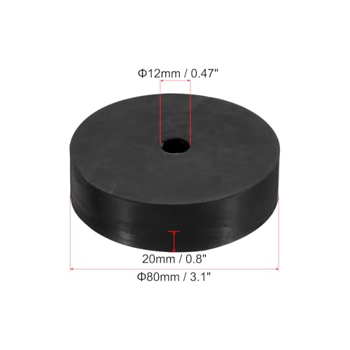 PATIKIL Multi Purpose Rubber Spacer, 4 Pcs 3.1"OD 0.47"ID 0.8"Thickness Neoprene Round Anti-Vibration Isolation Pads Isolator Rubber Bushings Spacer Washer for HVAC Bolts Car Accessories - size: 3.1"OD 0.5"ID 0.8"Thickness