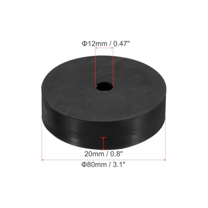 PATIKIL Multi Purpose Rubber Spacer, 4 Pcs 3.1"OD 0.47"ID 0.8"Thickness Neoprene Round Anti-Vibration Isolation Pads Isolator Rubber Bushings Spacer Washer for HVAC Bolts Car Accessories - size: 3.1"OD 0.5"ID 0.8"Thickness
