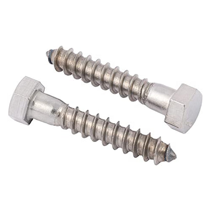 3/8 x 2 Stainless Lag Bolt (25-Pack) 18-8 Stainless Steel, Heavy Duty Hex Wood Lag Screw, ASME B18.2.1 Commercial/Industrial Grade by Makers Bolt - size: 3/8 x 2 (25 pack)