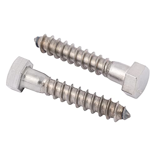 3/8 x 2 Stainless Lag Bolt (25-Pack) 18-8 Stainless Steel, Heavy Duty Hex Wood Lag Screw, ASME B18.2.1 Commercial/Industrial Grade by Makers Bolt - size: 3/8 x 2 (25 pack)