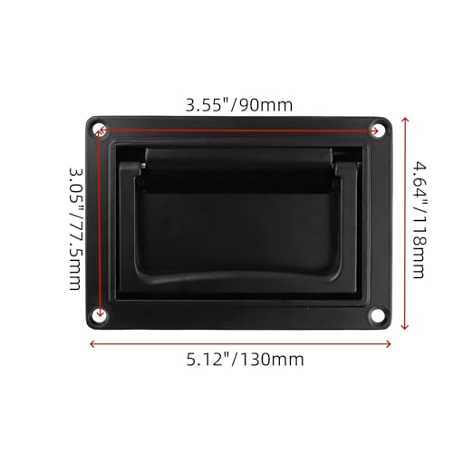 Bitray Recessed Pull Handle Heavy Duty Zinc Alloy Flush Handle Black Toolbox Handle for Deck Hatch - color: Black, size: 5.12" x 3.58"