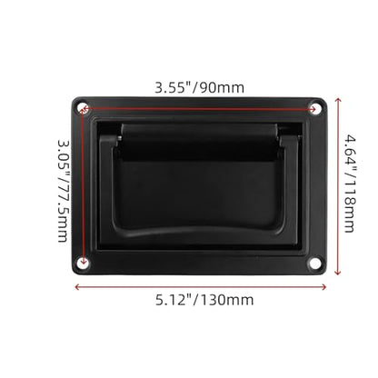 Bitray Recessed Pull Handle Heavy Duty Zinc Alloy Flush Handle Black Toolbox Handle for Deck Hatch - color: Black, size: 5.12" x 3.58"