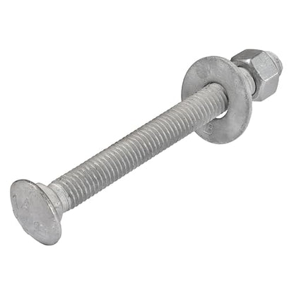 1/2" x 5" (25 Pack) Galvanized Carriage Bolt Kit Grade 307A Includes 1/2" USS Flat Washers (25 pcs) and 1/2"-13 Hex Nuts (25 pcs), Hot Dip Galvanized for Exterior Use by Makers Bolt - size: 1/2 x 5