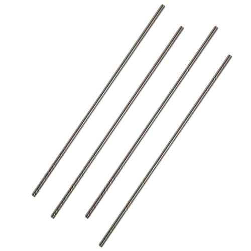 304 Stainless Steel Fully Threaded Rods, 1/4"-20 Thread Size, 4 Pcs