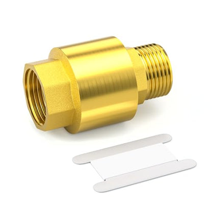 GASHER 2PCS Brass Check Valve DN25 1" Female and Male Thread, Backflow Prevention, One Way Check Valves