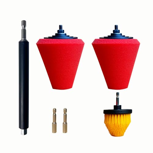 Drill Bit Polishing Cone Sponges with Hand-Held Extension Bracket