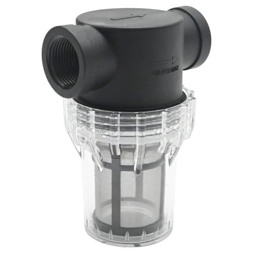 3/4" Female NPT in-Line Strainer, 3/4 Pipe Filter with Removable Screen, Stainless Steel Water Garden Hose Filter for Water Tank, Outdoor