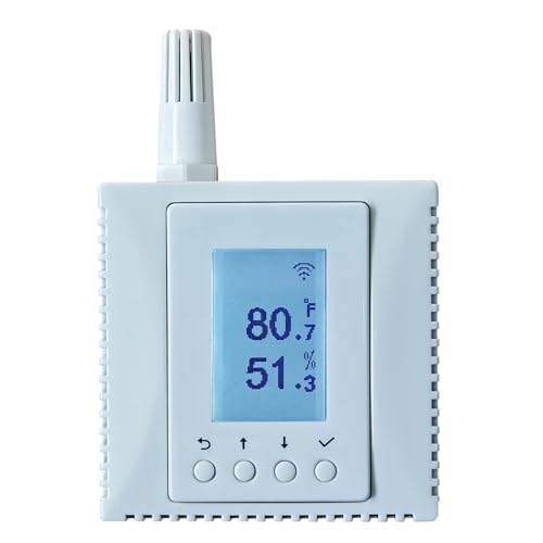 WiFi Temperature Humidity Monitor, Thermometer, Environmental Sensor, Supports MQTT, BACnet, SNMP, Modbus TCP, Home Assistant Ready, Email/IFTTT
