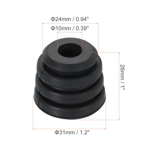 PATIKIL 1.2"x1" Refrigeration Compressor Rubber Mounting Feet, 6 Pack Foot Mount Anti Vibration Pad Replacement for Air Conditioner Refrigerator Electric Motor, Black - size: 1.2" x 1"