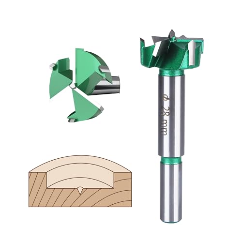 HUHAO 1-3/32" | 28mm Triple Flute Forstner Drill Bit, Tungsten Carbide Upgraded Drilling Hole Saw Woodworking Hinge Cutter Tool Kits for Wood,Plywood,Plastic,MDF - size: 28 mm