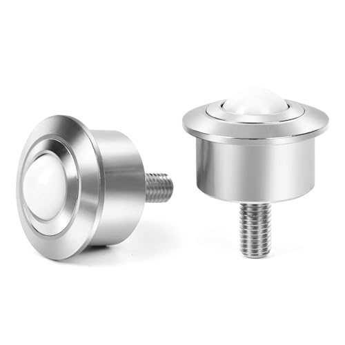 Roller Ball Transfer Bearing Casters - 1 Inch Diameter, M12 Ball Transfer Unit for Transmission,Stud Mounted, Thread Stem, Nylon & Carbon Steel, 550 Lbs Total Load Capacity,Set of 4 - size: D25