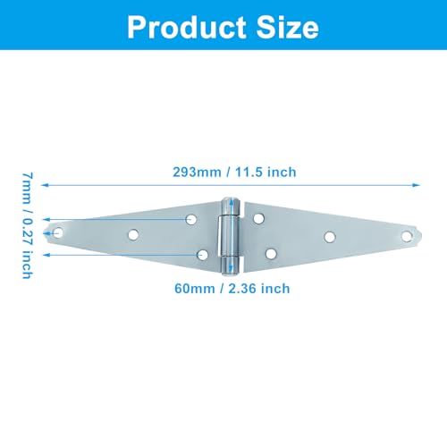 Hordion 4Pcs Strap Hinge Shed Door Hinges, 6 Inch Heavy Duty Gate Hinges - size: 6 Inch, 4Pcs