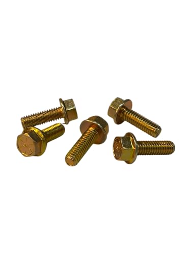 (100 Pieces) 5/16-18x1 Grade 8 Hex Flange Bolts Screws UNC Coarse Full Threads Zinc Yellow Trivalent