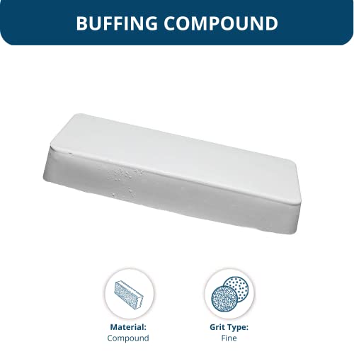 Benchmark Abrasives Buffing Compound for Polishing Removing Scratches on Soft Metals Aluminum Gold Silver Copper Ferrous Non-Ferrous Materials, 1 Pound Bar (White Rouge) - style: White Rouge