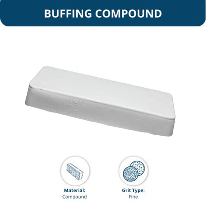 Benchmark Abrasives Buffing Compound for Polishing Removing Scratches on Soft Metals Aluminum Gold Silver Copper Ferrous Non-Ferrous Materials, 1 Pound Bar (White Rouge) - style: White Rouge