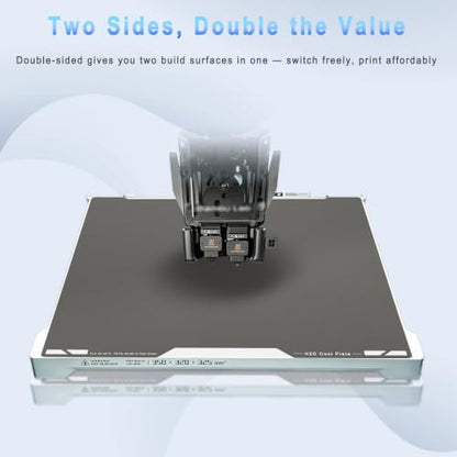 355x346mm Large Cool Build Plate for Bambu Lab H2S H2D Smooth High-Viscosity Spring Steel Print Bed Surface - color: Cool Plate Grey, size: H2D/H2S