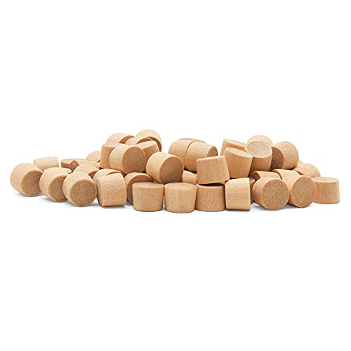 Wood Plugs for Furniture, 5/16 inch Maple Flat-Head Plug, Wooden Screw-Hole Plug Covers - Pack of 100 by Woodpeckers - size: 5/16 inch