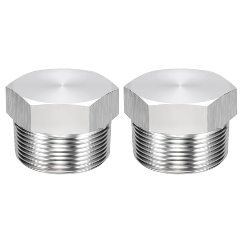 2 Pack SUS304 11/2" NPT Male Outer Threaded Pipe End Cap - size: 11/2" NPT Male