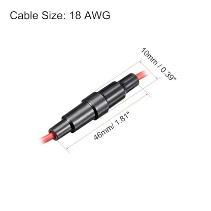 uxcell 5 Pcs 5x20mm Inline Screw Type Fuse Holder 18 Gauge AWG Red Wire with 10 Pcs 12A Fast Blow Glass Fuses - size: 18awg,5x20mm, style: 12A