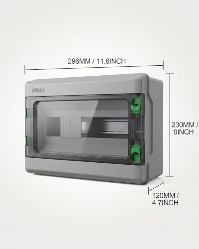 Circuit Breaker Box, IP66 Distribution Protection Box (HA-12 Way-H) - size: HA-12- 11.6x9x4.7 INCH