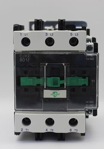 AC Contactor, CJX2-80A*24V AC, Screw Clamp Terminals, DIN Rail Installation, 3 Pole+Auxiliary 1NO+1NC, Motor Control - color: 80A, size: 24 Volt